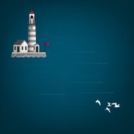 abstract seascape with lighthouse