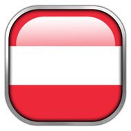 Austria Flag square glossy button
