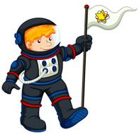 An astronaut with a banner N2