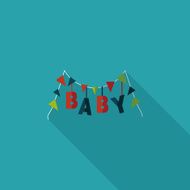 BABY party flat icon with long shadow eps 10 N17