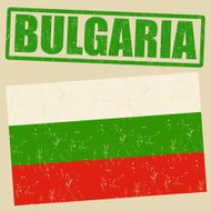 Bulgaria grunge flag and stamp