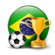 Brazil flag with gold cup