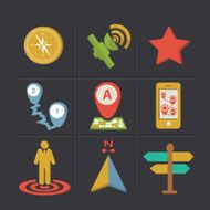 Navigator cartoon icons clean vector