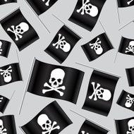 black pirate flag with skull and bones pattern eps10