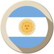 Argentina Flag Button Icon Modern