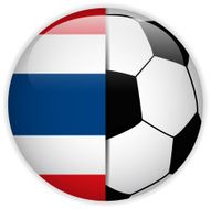 Thailand Flag with Soccer Ball Background N2