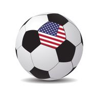 Vector soccer ball with the flag of USA