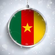 Merry Christmas Silver Ball with Flag Cameroon N3