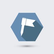 vector modern flat icon with long shadow N24