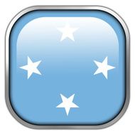 Micronesia Flag square glossy button