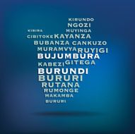 Burundi map made with name of cities