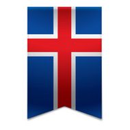 Ribbon banner - icelandic flag