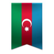 Ribbon banner - azerbaijani flag