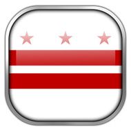 Washington DC Flag square glossy button
