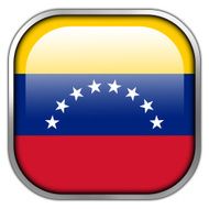 Venezuela Flag square glossy button