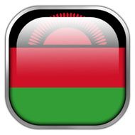 Malawi Flag square glossy button