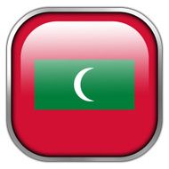 Maldives Flag square glossy button