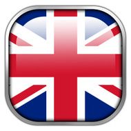 United Kingdom Flag square glossy button