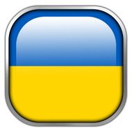 Ukraine Flag square glossy button