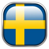 Sweden Flag square glossy button