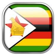 Zimbabwe Flag square glossy button