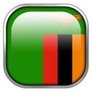 Zambia Flag square glossy button