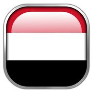 Yemen Flag square glossy button