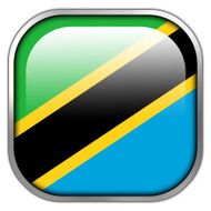 Tanzania Flag square glossy button