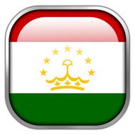 Tajikistan Flag square glossy button