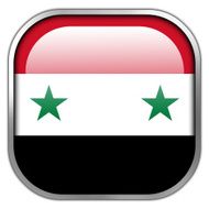 Syria Flag square glossy button