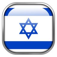 Israel Flag square glossy button