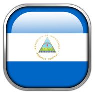 Nicaragua Flag square glossy button