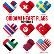 Set Flag icons in the form of heart I love