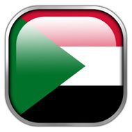 Sudan Flag square glossy button