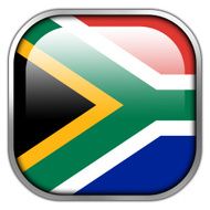South Africa Flag square glossy button