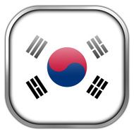 South Korea Flag square glossy button