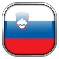 Slovenia Flag square glossy button