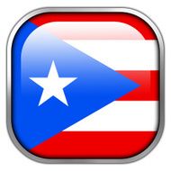 Puerto Rico Flag square glossy button