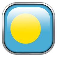 Palau Flag square glossy button