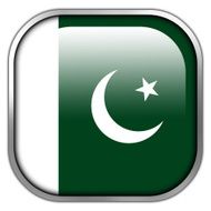 Pakistan Flag square glossy button