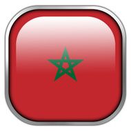Morocco Flag square glossy button