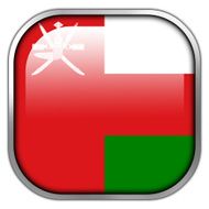 Oman Flag square glossy button