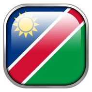 Namibia Flag square glossy button