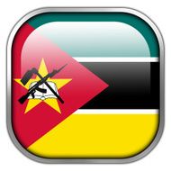 Mozambique Flag square glossy button