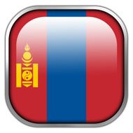 Mongolia Flag square glossy button