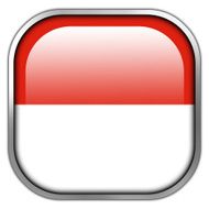 Monaco Flag square glossy button