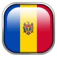 Moldova Flag square glossy button
