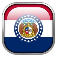 Missouri State Flag square glossy button