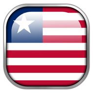 Liberia Flag square glossy button
