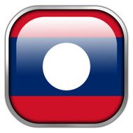 Laos Flag square glossy button